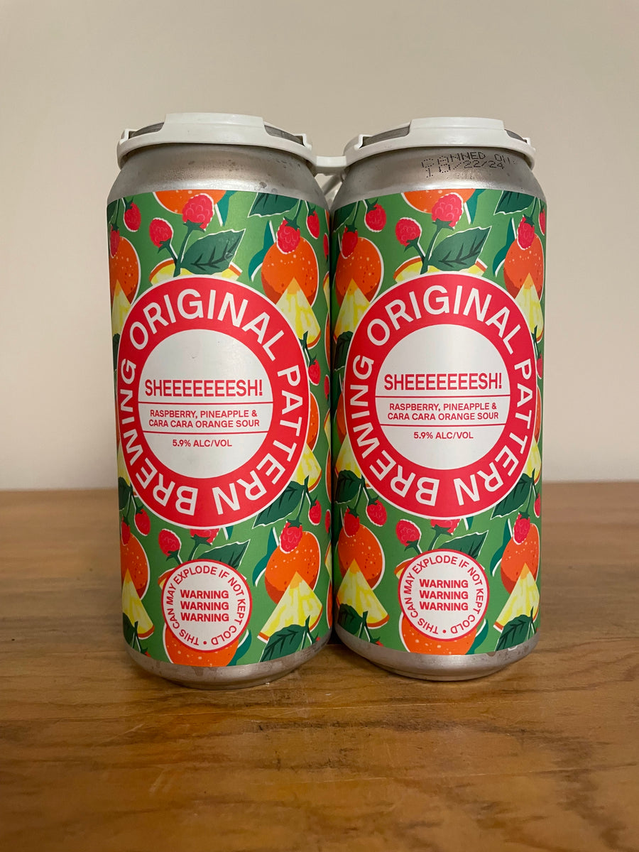 Original Pattern, Sheeeeeeesh! Raspberries, Pineapple, Cara Cara Orange Sour Ale (4pk)